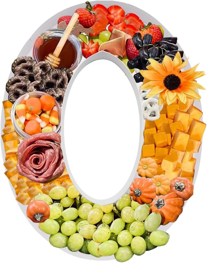 WENPACK 12" Fillable Cardboard Number Shaped Gift Grazing Charcuterie Board Paper Container (0) - Image 1